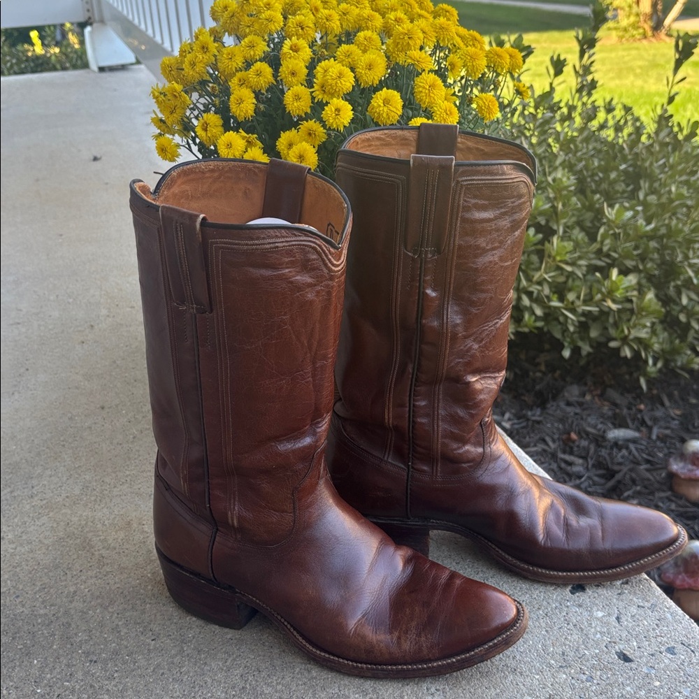 Dan Post Chestnut Leather Western Boots
